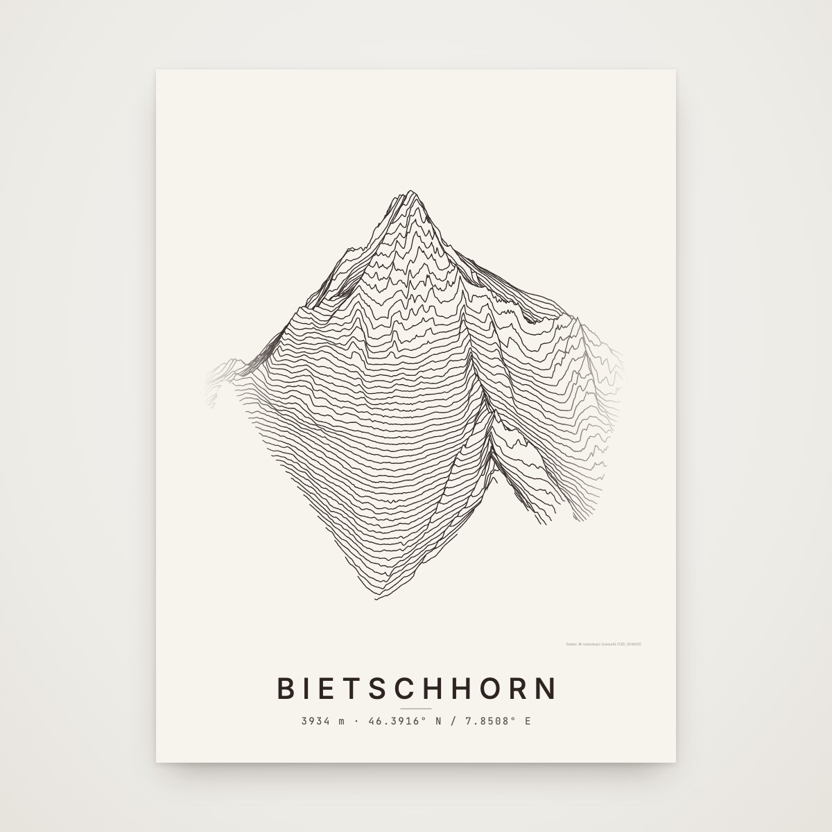 Bietschhorn Poster ohne Rahmen an der Wand