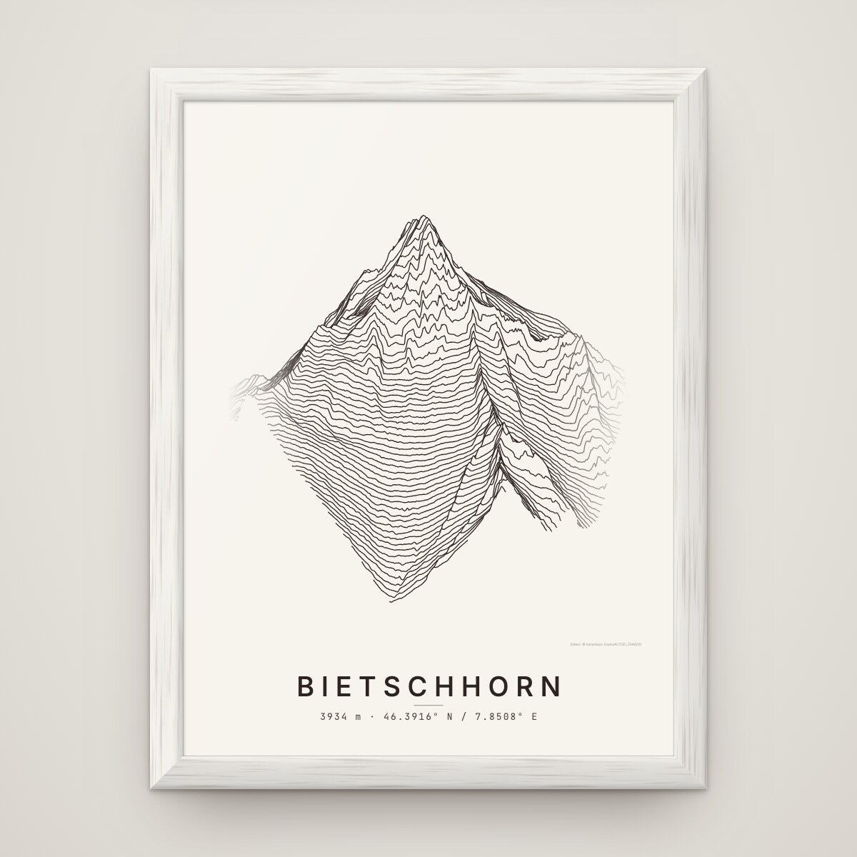 Bietschhorn Poster im Rahmen Weiss an der Wand