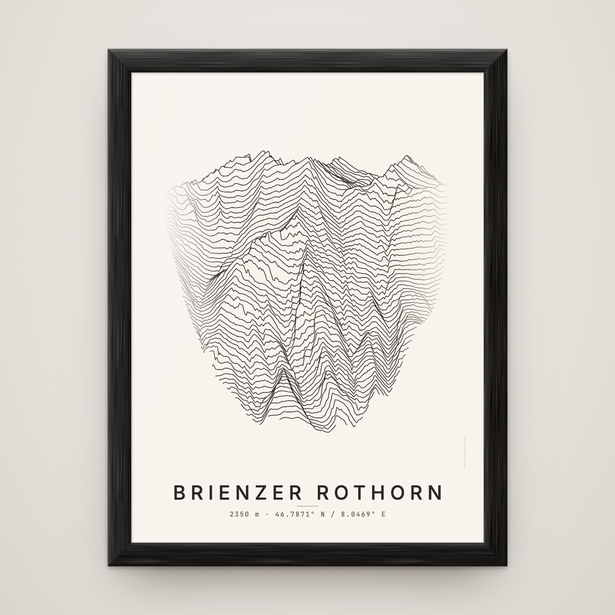 Brienzer Rothorn Poster im Rahmen Schwarz an der Wand
