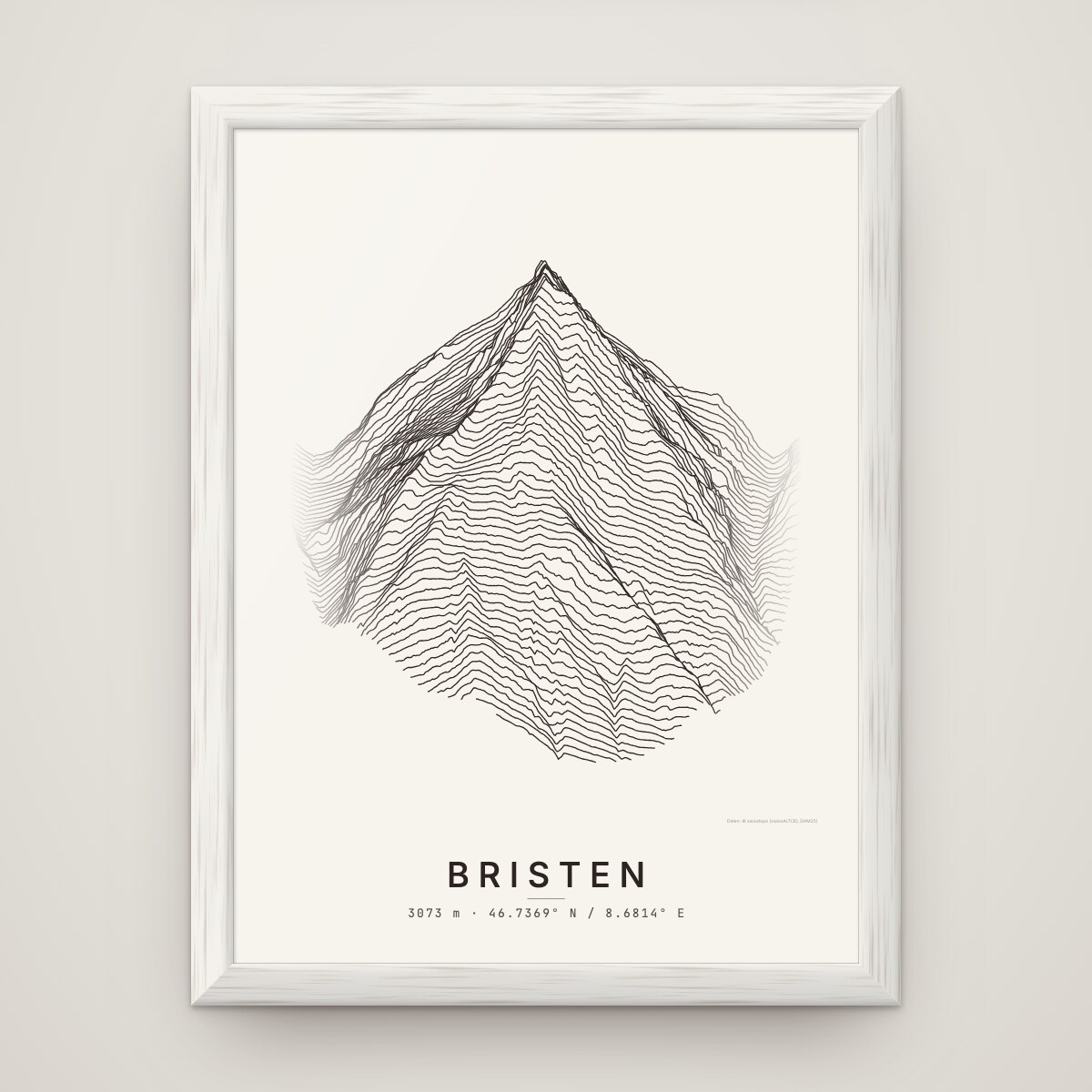 Bristen Poster im Rahmen Weiss an der Wand