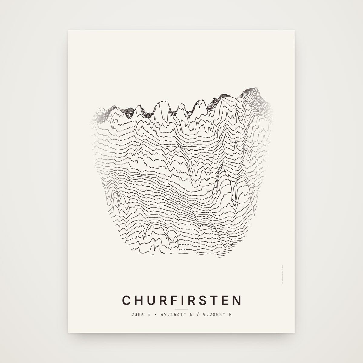 Churfirsten Poster ohne Rahmen an der Wand
