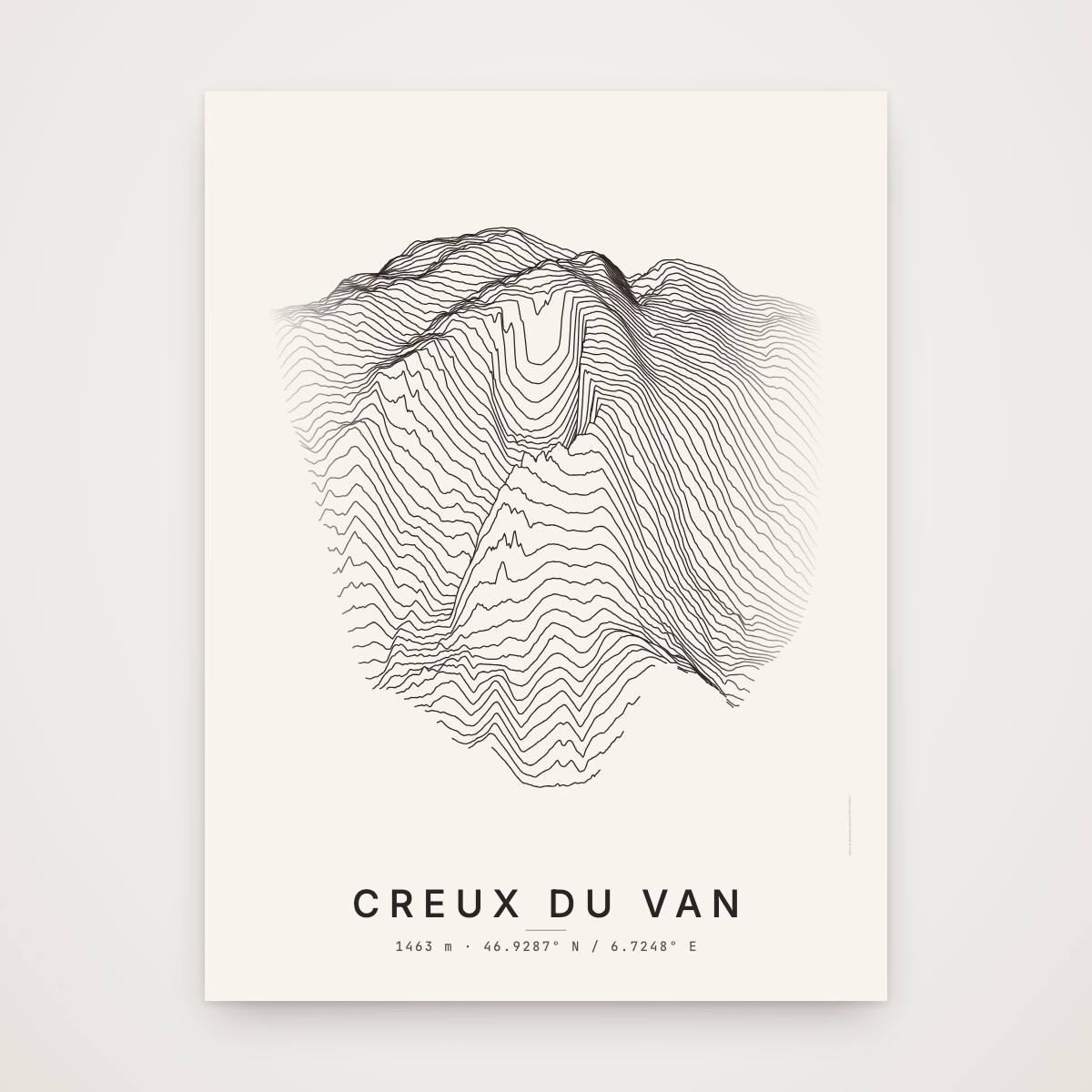 Creux du Van Poster ohne Rahmen an der Wand