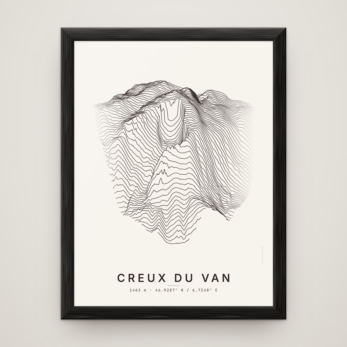 Creux du Van Poster im Rahmen Schwarz an der Wand