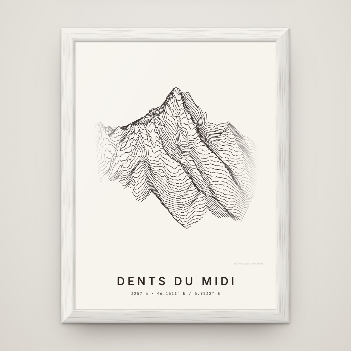 Dents du Midi Poster im Rahmen Weiss an der Wand