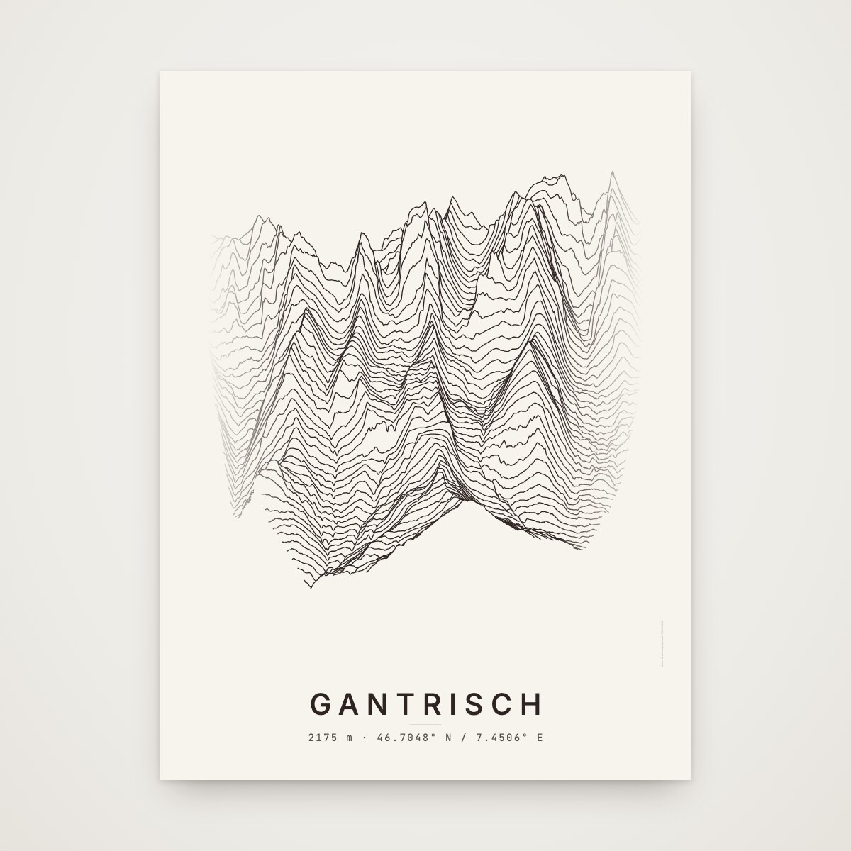Gantrisch Poster ohne Rahmen an der Wand