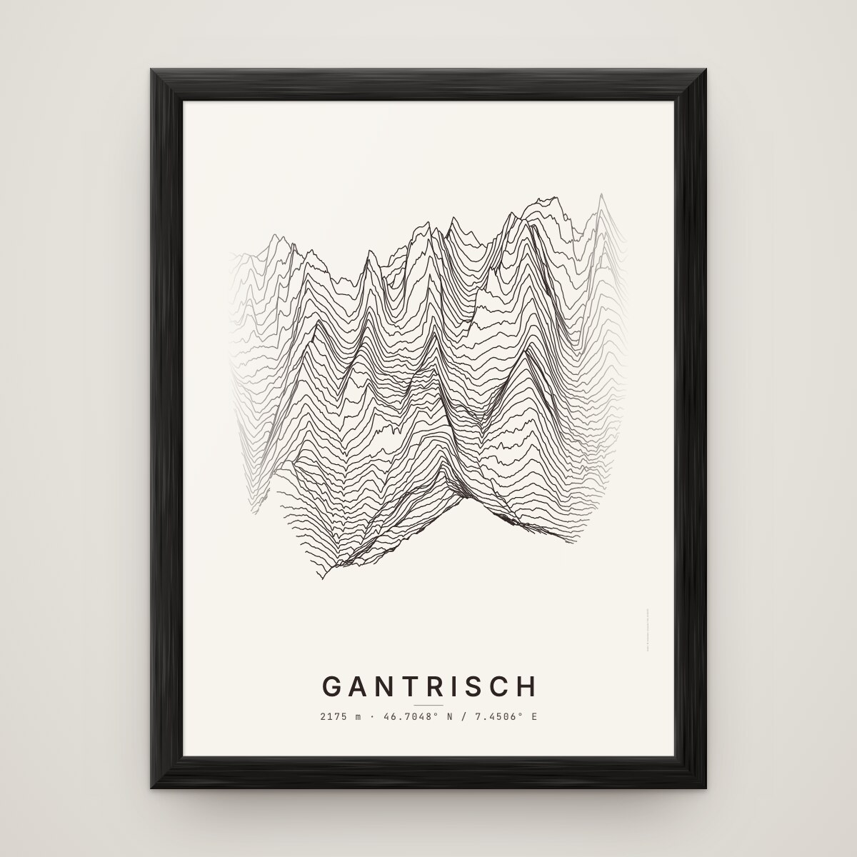 Gantrisch Poster im Rahmen Schwarz an der Wand