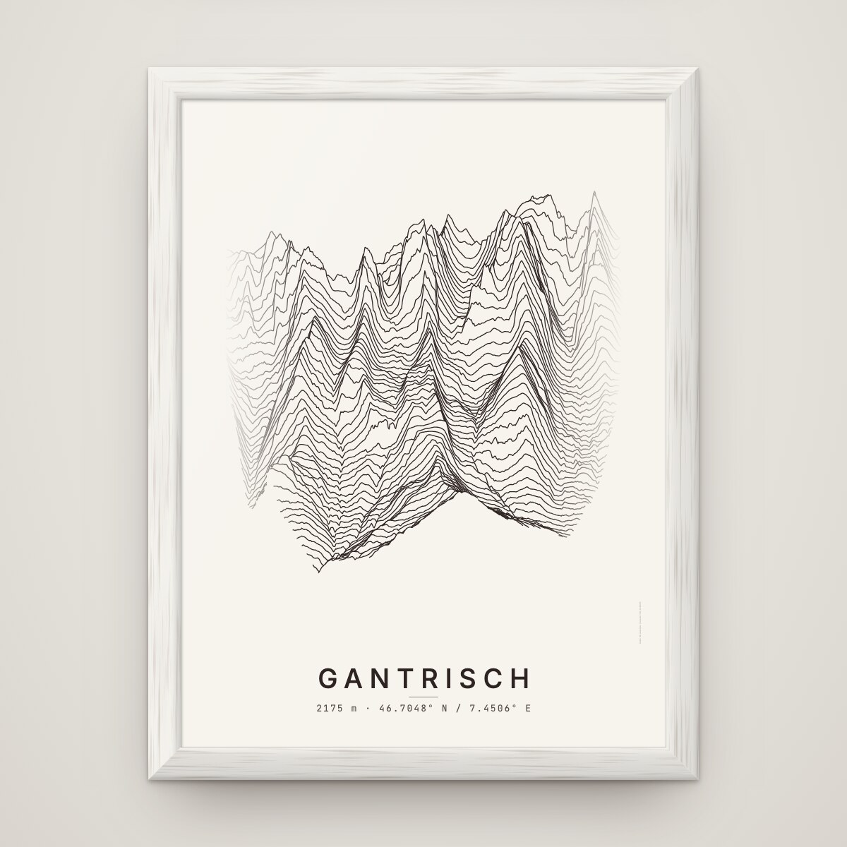 Gantrisch Poster im Rahmen Weiss an der Wand