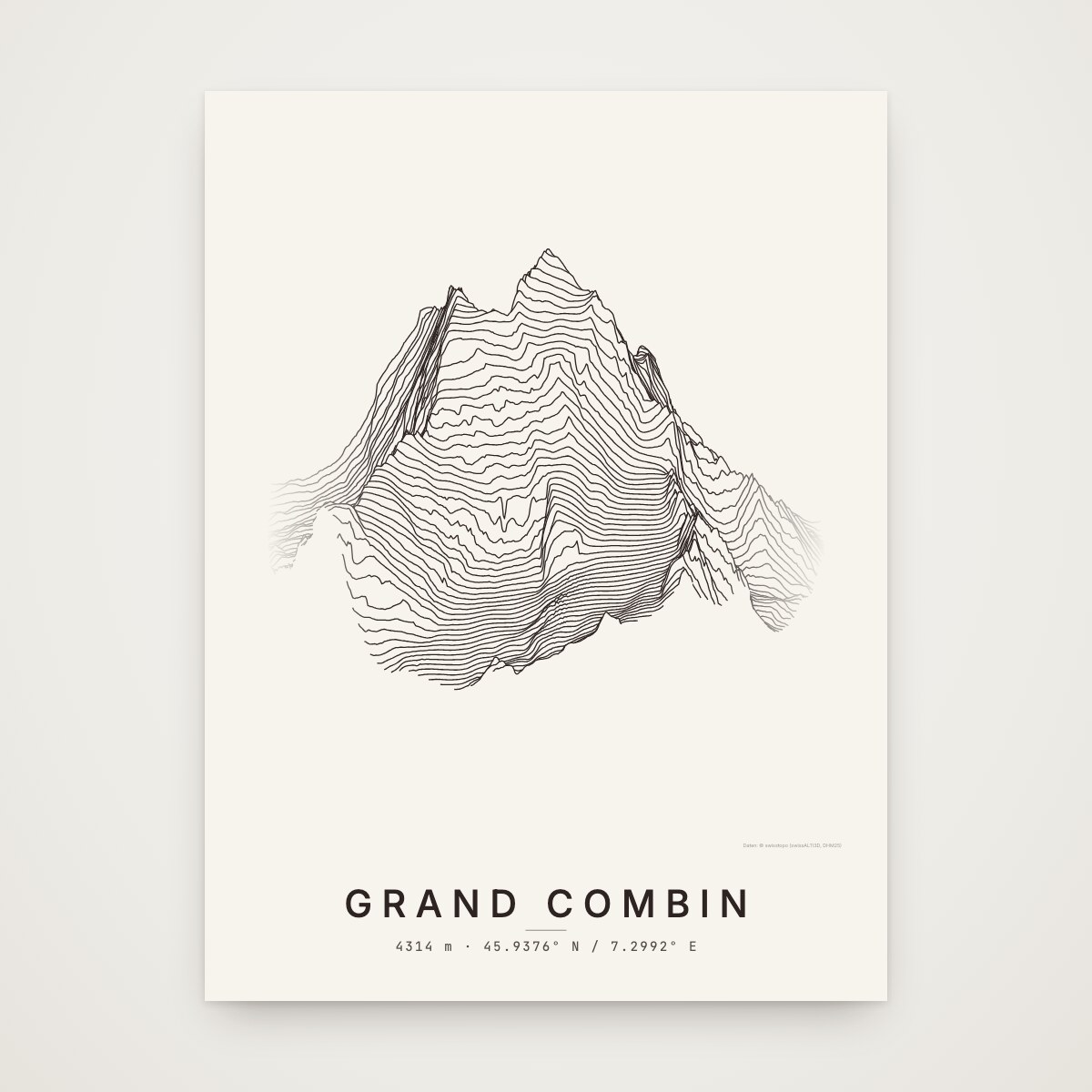 Grand Combin Poster ohne Rahmen an der Wand
