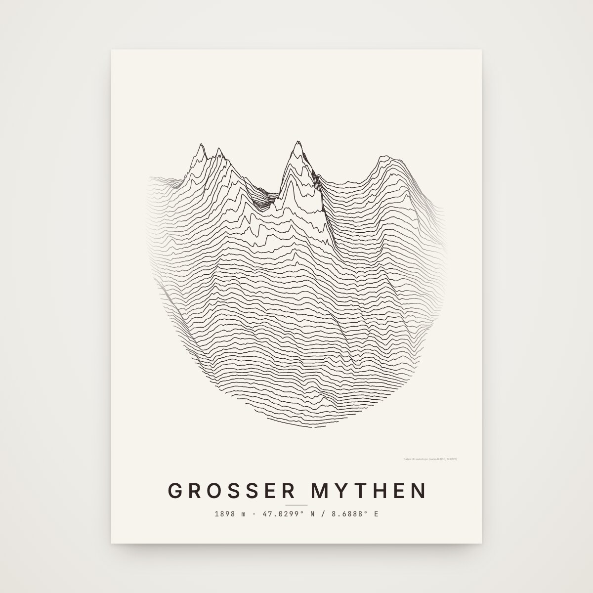 Grosser Mythen Poster ohne Rahmen an der Wand