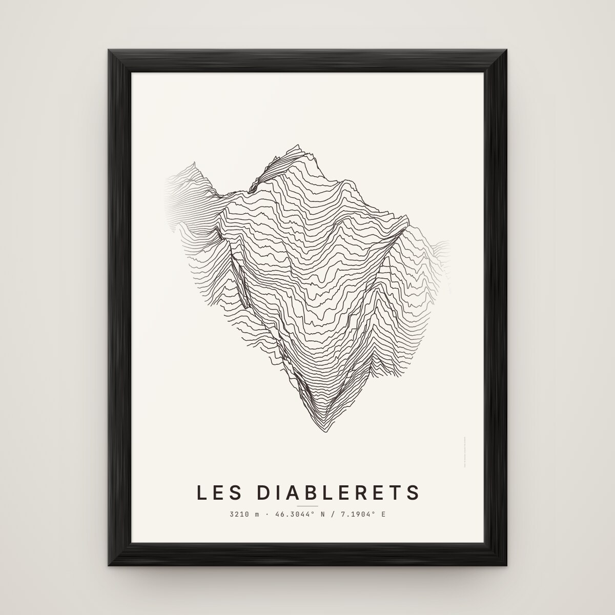 Les Diablerets Poster im Rahmen Schwarz an der Wand
