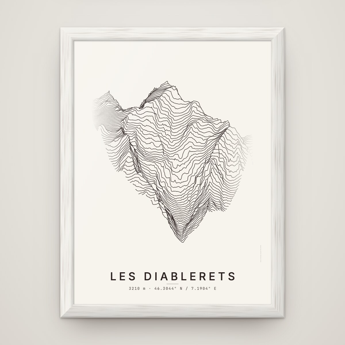 Les Diablerets Poster im Rahmen Weiss an der Wand