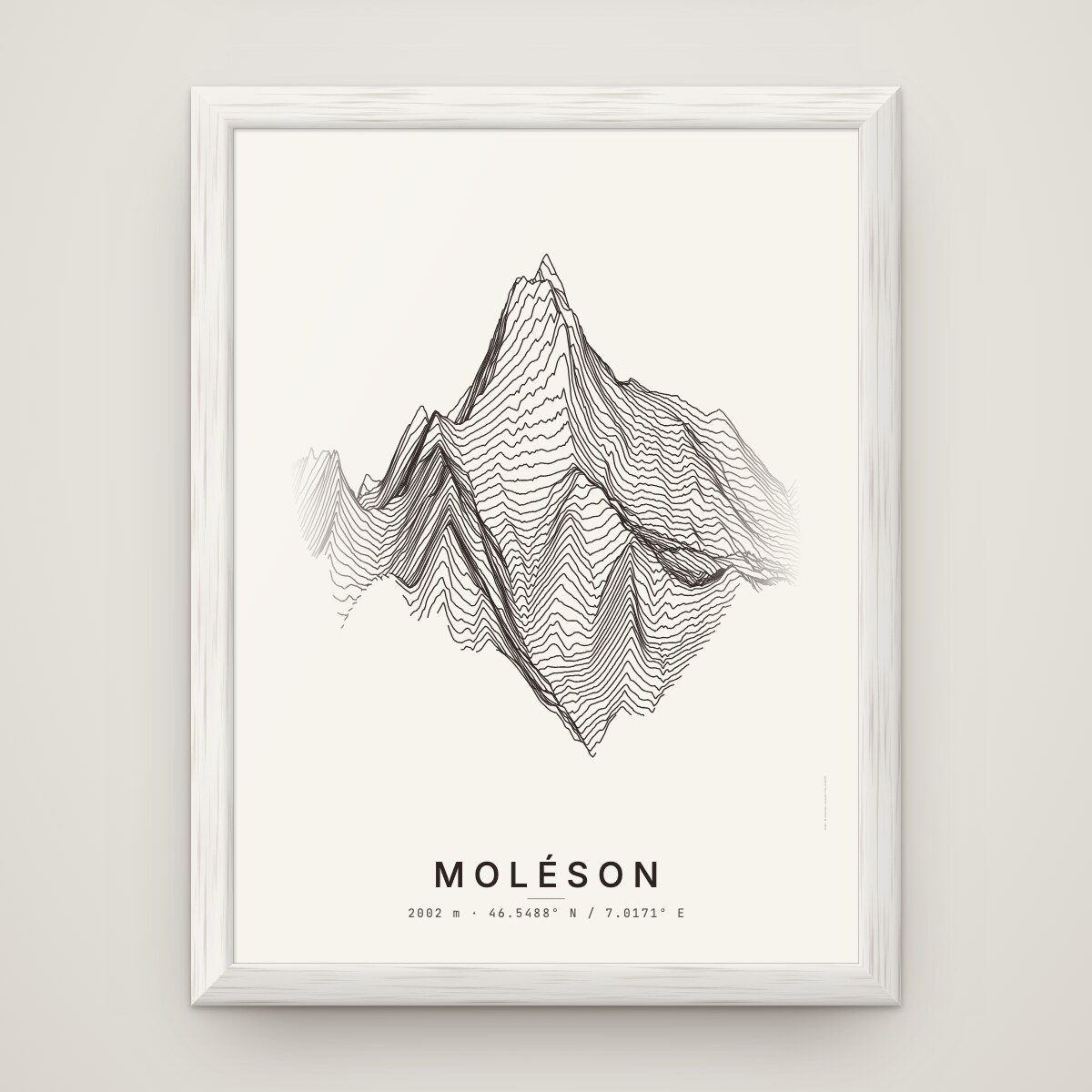 Moléson Poster im Rahmen Weiss an der Wand