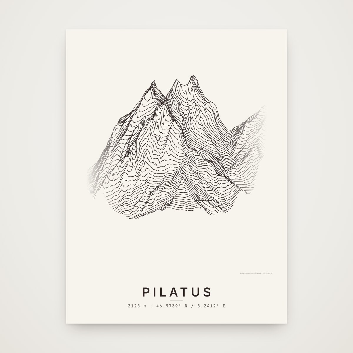 Pilatus Poster ohne Rahmen an der Wand