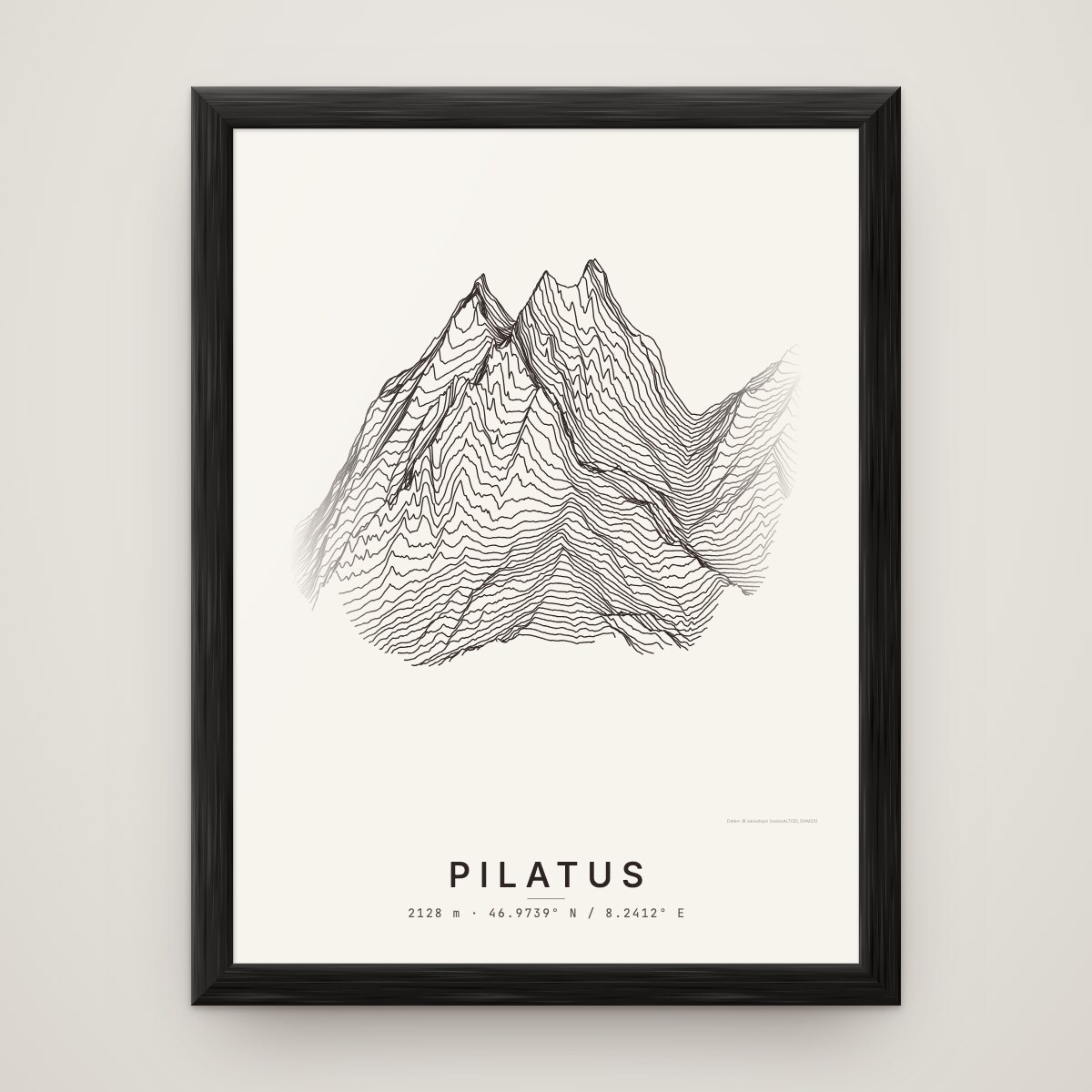 Pilatus Poster im Rahmen Schwarz an der Wand