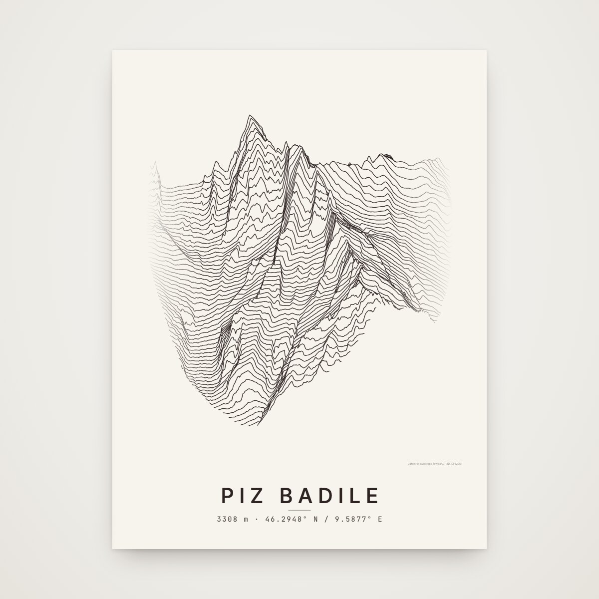 Piz Badile Poster ohne Rahmen an der Wand