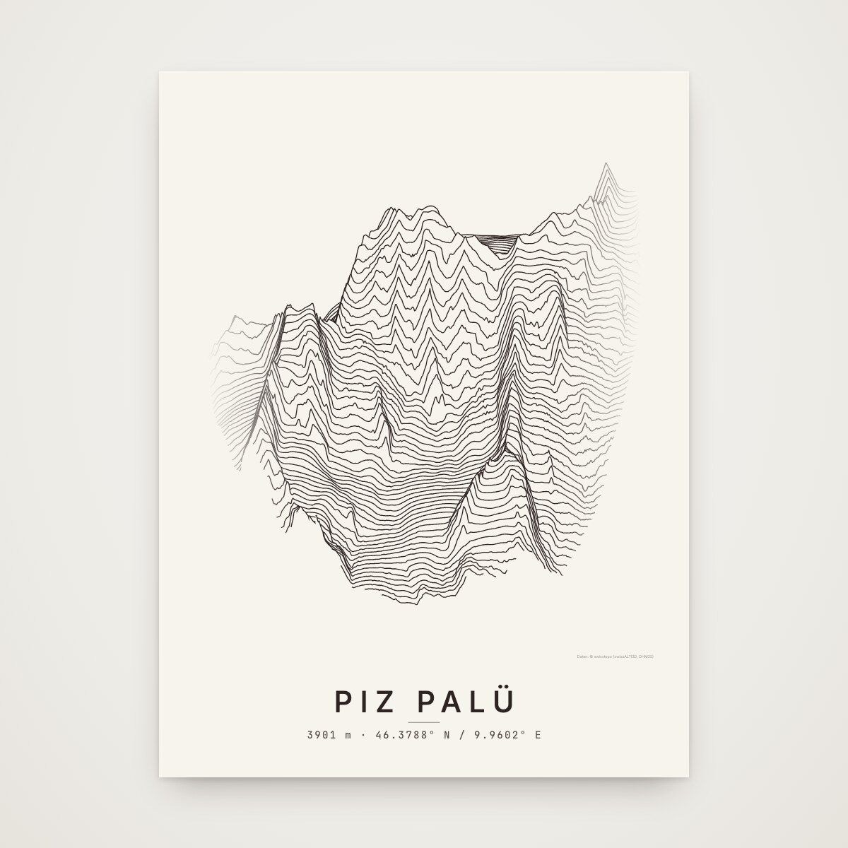 Piz Palü Poster ohne Rahmen an der Wand