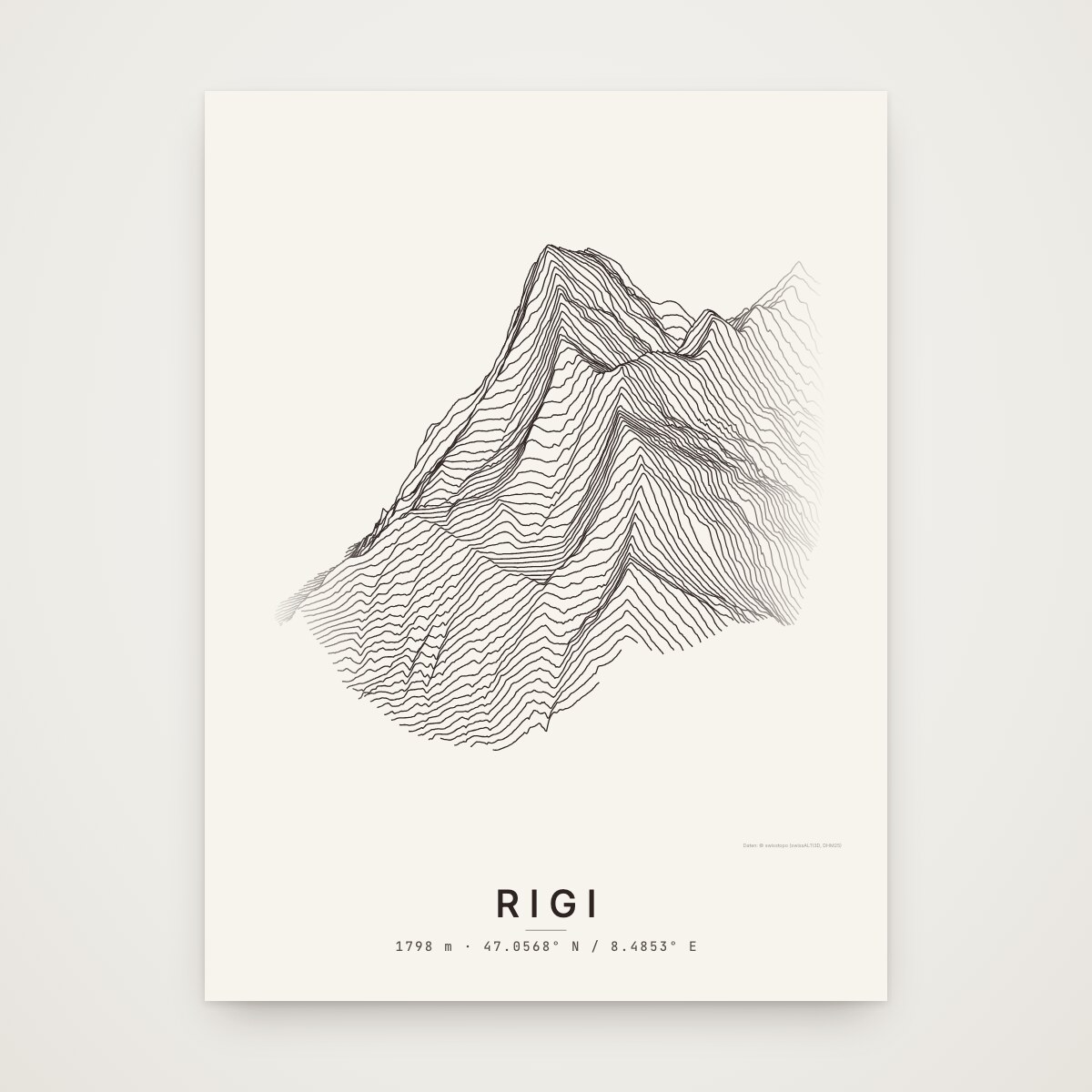Rigi Poster ohne Rahmen an der Wand