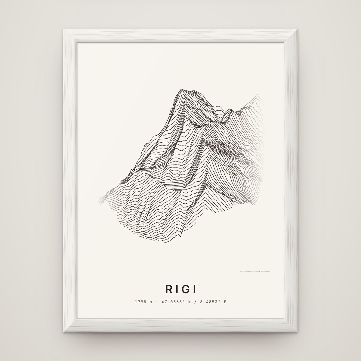 Rigi Poster im Rahmen Weiss an der Wand