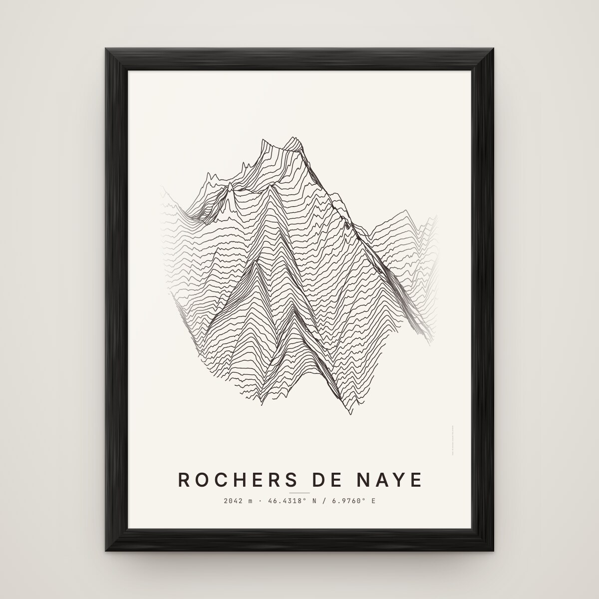 Rochers de Naye Poster im Rahmen Schwarz an der Wand
