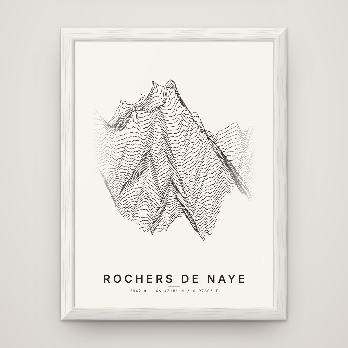 Rochers de Naye Poster im Rahmen Weiss an der Wand