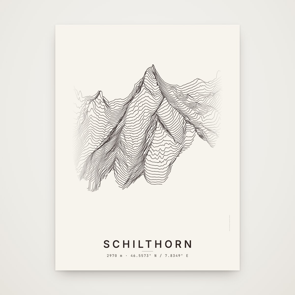 Schilthorn Poster ohne Rahmen an der Wand