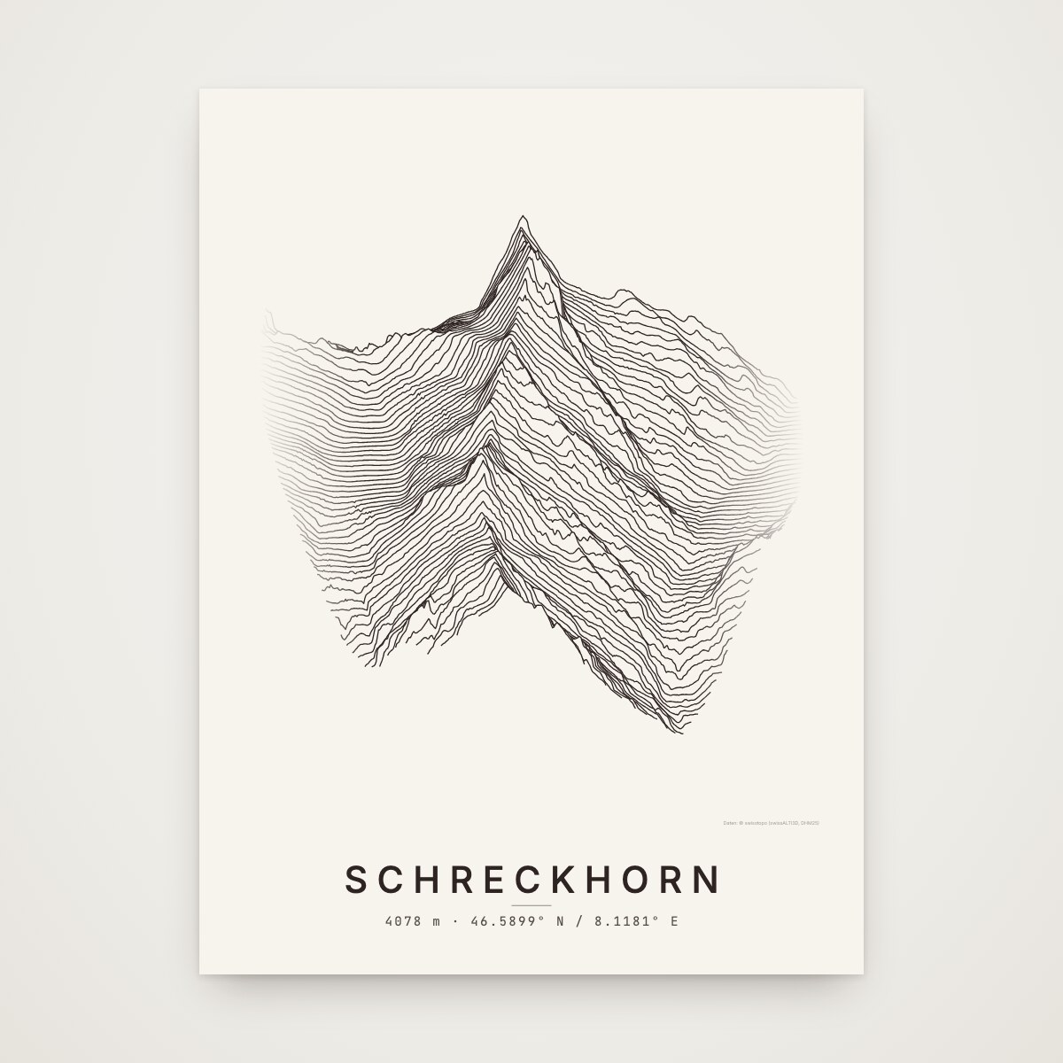 Schreckhorn Poster ohne Rahmen an der Wand