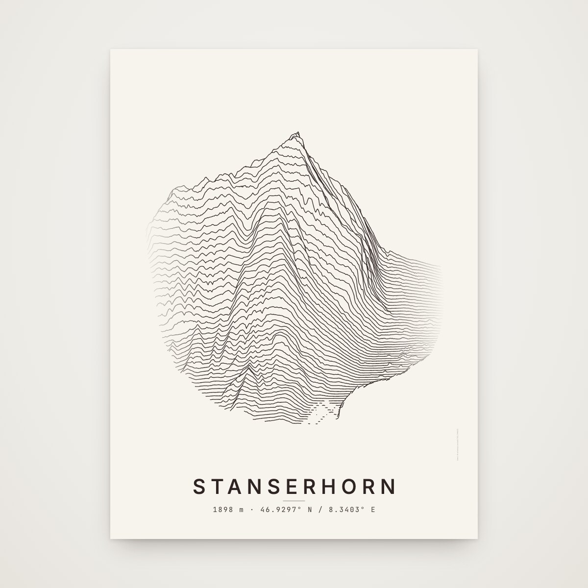 Stanserhorn Poster ohne Rahmen an der Wand