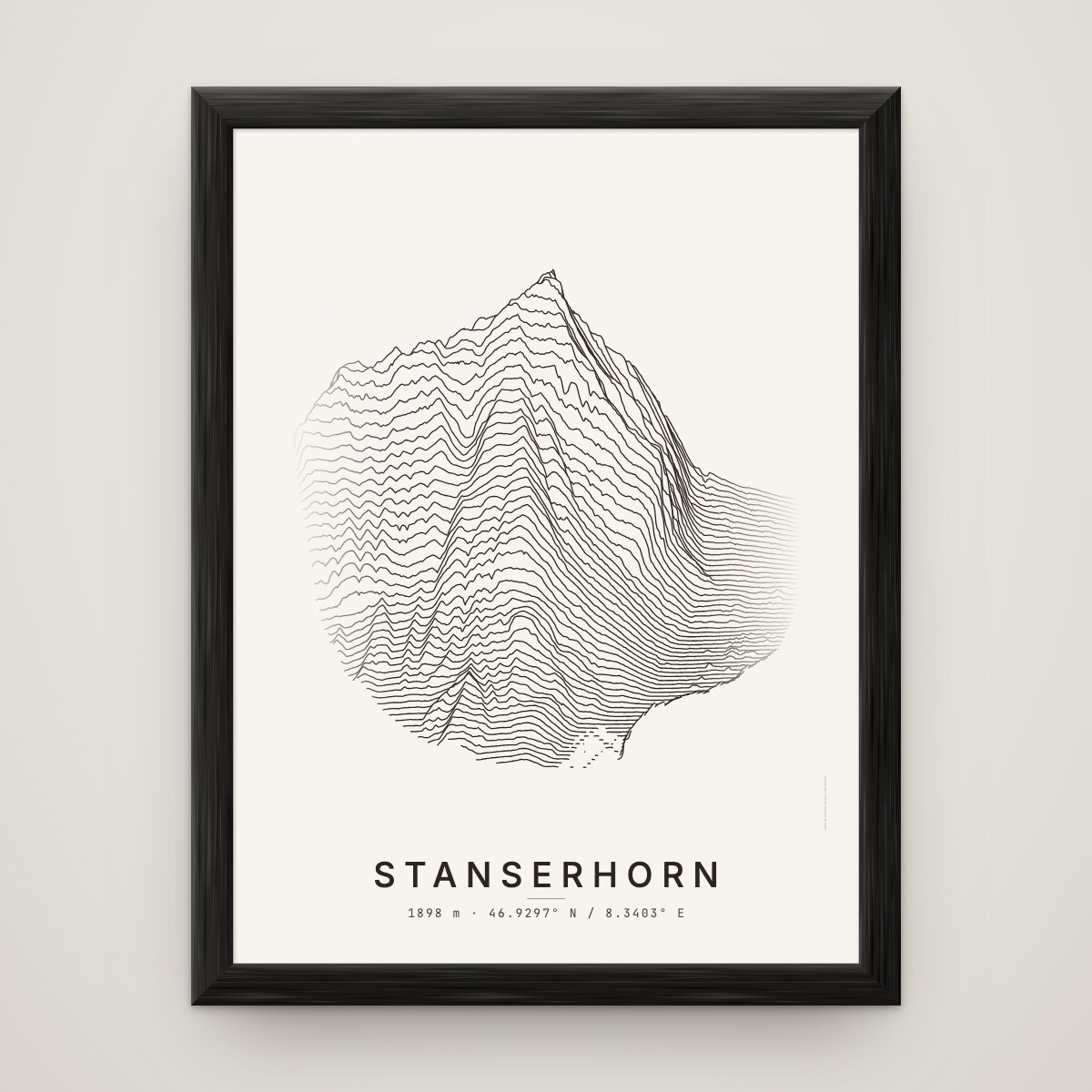 Stanserhorn Poster im Rahmen Schwarz an der Wand