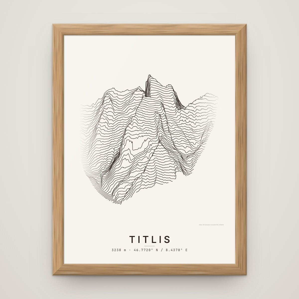 Titlis Poster im Rahmen Eiche an der Wand