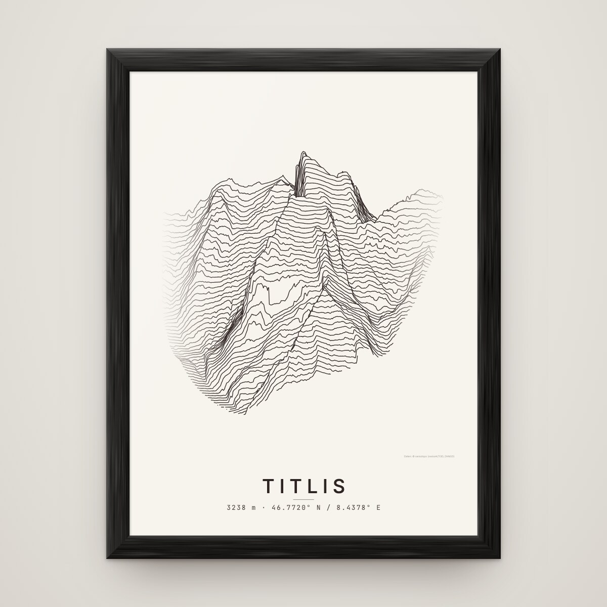 Titlis Poster im Rahmen Schwarz an der Wand
