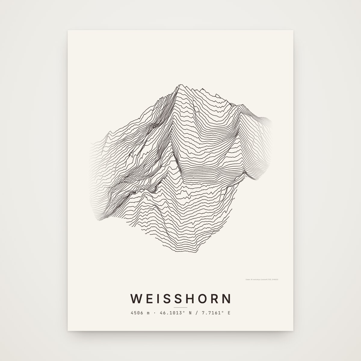 Weisshorn Poster ohne Rahmen an der Wand